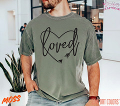 Unisex Loved Cursive Heart T shirt Men T shirt Women valanity Romantic
