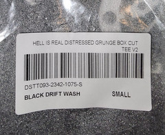 Hell is Real Distressed Grunge “Box Cut” Tee V2 in Black Drift Wash sz small