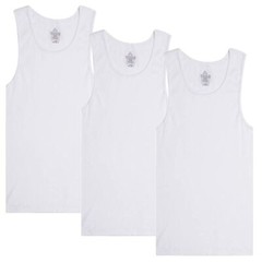 Men Tank Top 100%Cotton Ribbed White A-Shirt Wife Beater Undershirts Size:S-4XL
