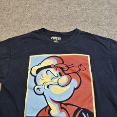 Popeye Shirt Mens Large Navy Blue Strong Graphic Crewneck Tee Cartoon 2019