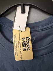COORS Beer Shirt Mens Medium Blue Outdoor Brew Mountains Casual Classic NWT