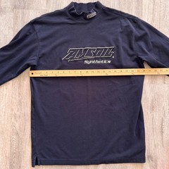 Amsoil Synthetics Mock Neck Long Sleeve Shirt Mens Small Navy Blue