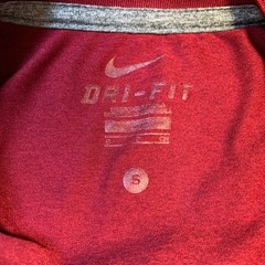 NIKE Mens Long Sleeve T-shirt Dri Fit Crewneck Lightweight Maroon Athlete SMALL