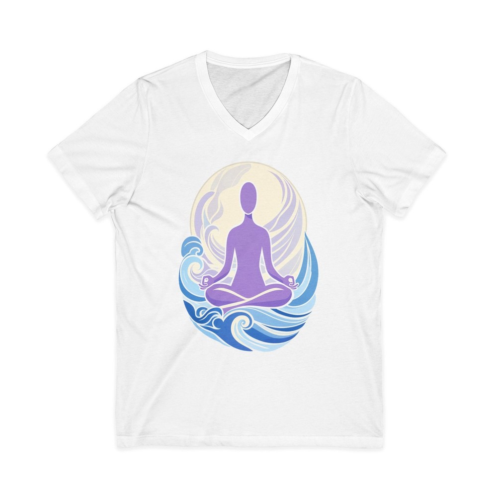 V-Neck Tee Zen Flow Logo Smooth Style Unisex Made in USA