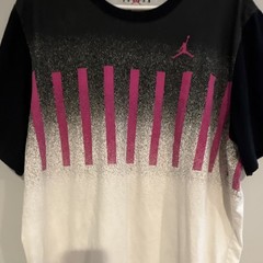 Jordan Men’s Black White Pink Jumpman Logo Graphic Crew Neck T-Shirt 2XL
