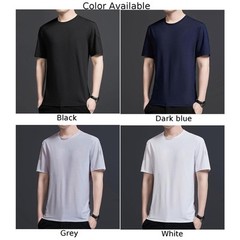 Men Summer Ice Silk Quick Dry Short Sleeve T-shirt High Stretch Loose Sports Top