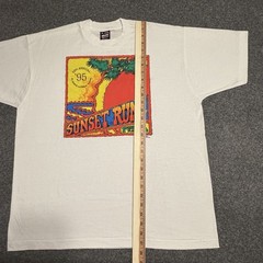 Vtg 90’s Running Shirt XL Fruit of The Loom Best Sunset Run Double Sided Graphic