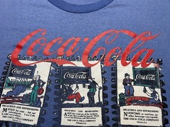 Vintage Coca-Cola Comic Cartoon Men’s Blue T-Shirt Size Large Made in USA 90s