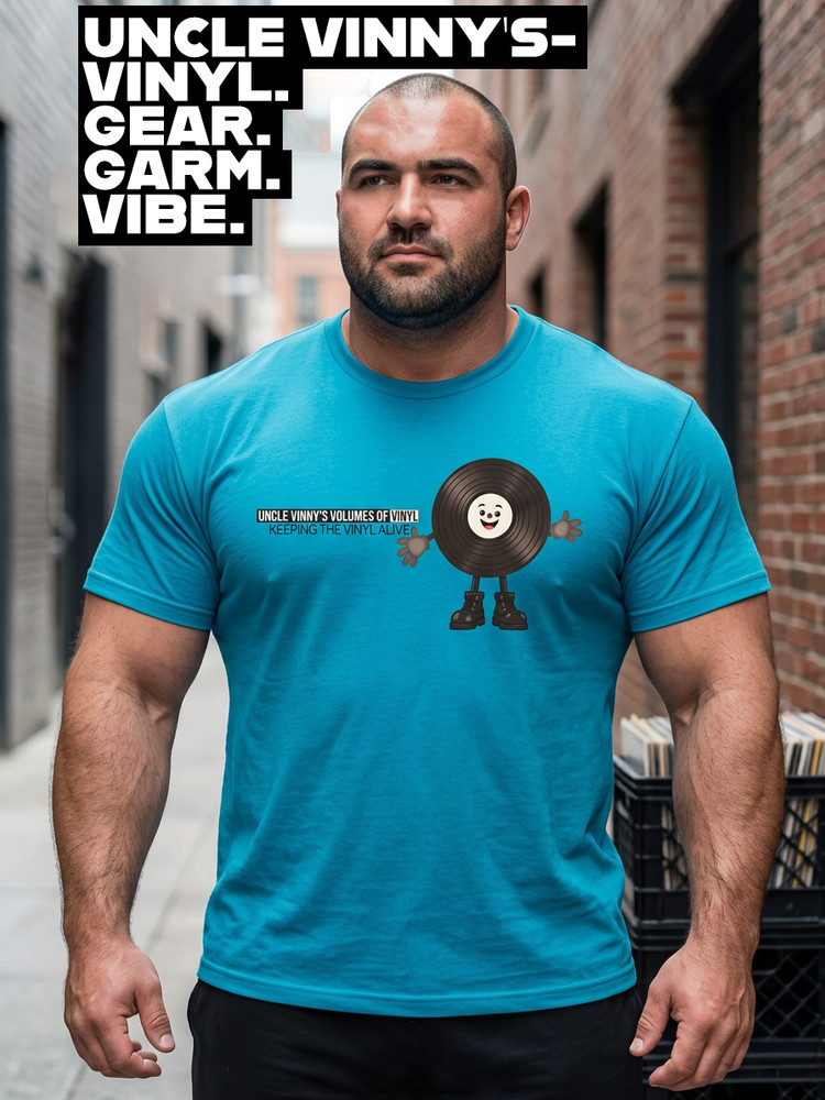 T-Shirt: Keep the Vinyl Alive Ocean Blue T-shirts: Big Boy sizes Large – 6x