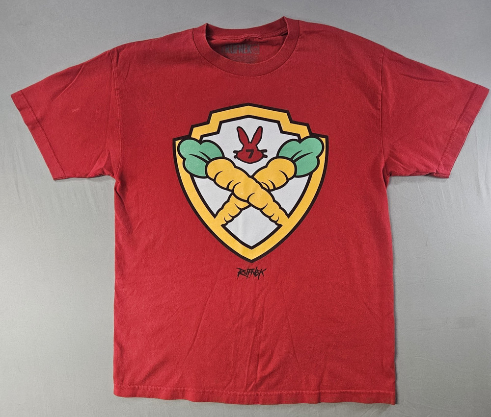 Rufnek Bugs Bunny Shirt Carrot Sheild Mens Size Large