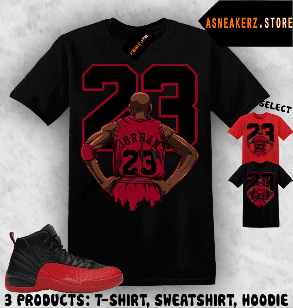 Tee Shirt Matching AJ 12 Flu Game 2025 To Match Sneaker MJ Back 23 T-Shirt