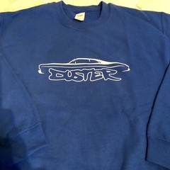 NEW Royal Blue Sweatshirt With Vintage Duster Car Design By Maddmax Car Art Sz M