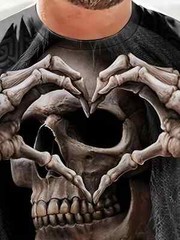Camiseta Con Estampado 3d De Cráneo Para Hombre Camisa Corta Moda Hip-hop Lujo