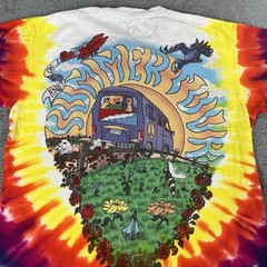 GRATEFUL DEAD Summer Tour Concert Liquid Blue Tie Die Graphic Tshirt Tee Small