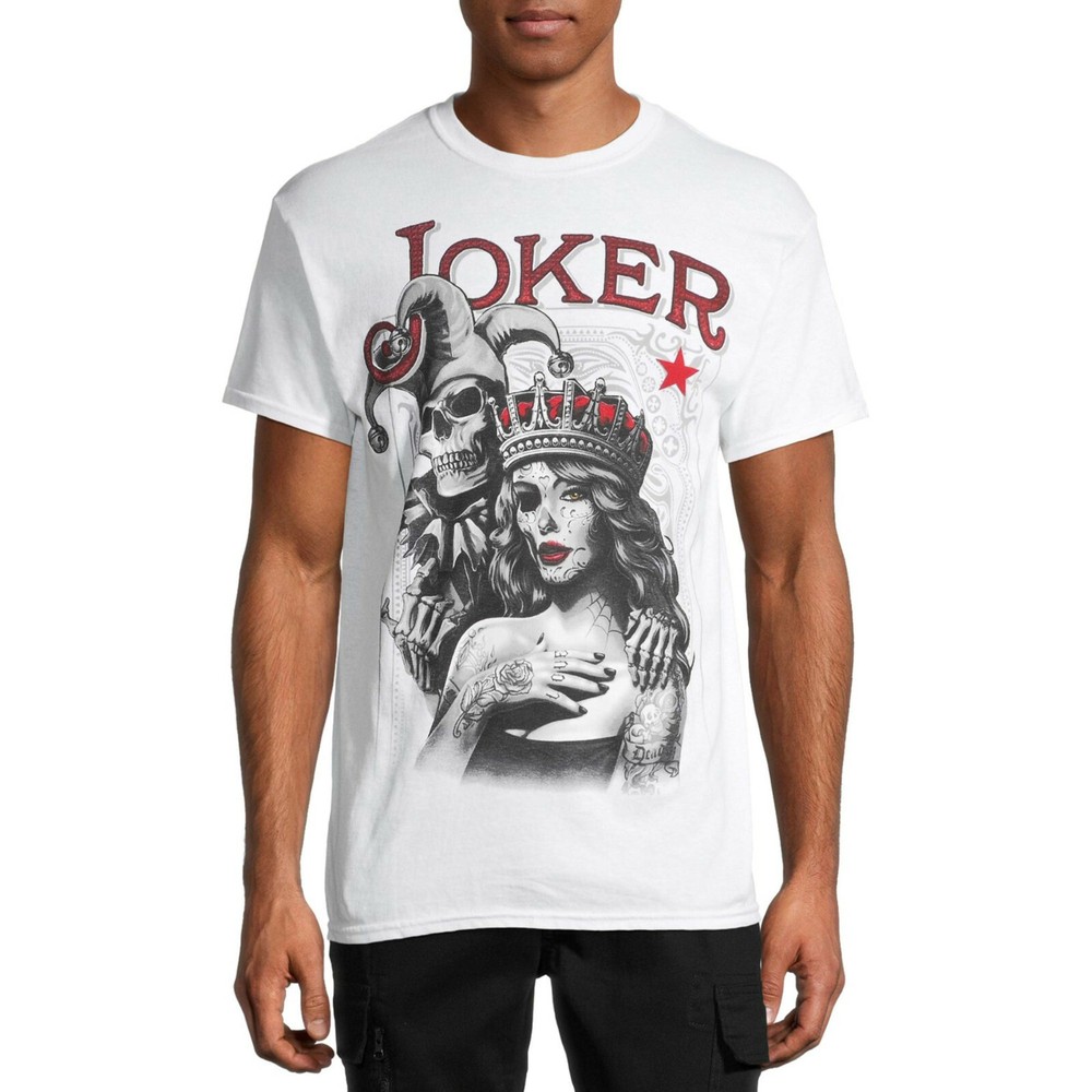 Joker Pin Sketch Mens White Shirt New S,M, XL