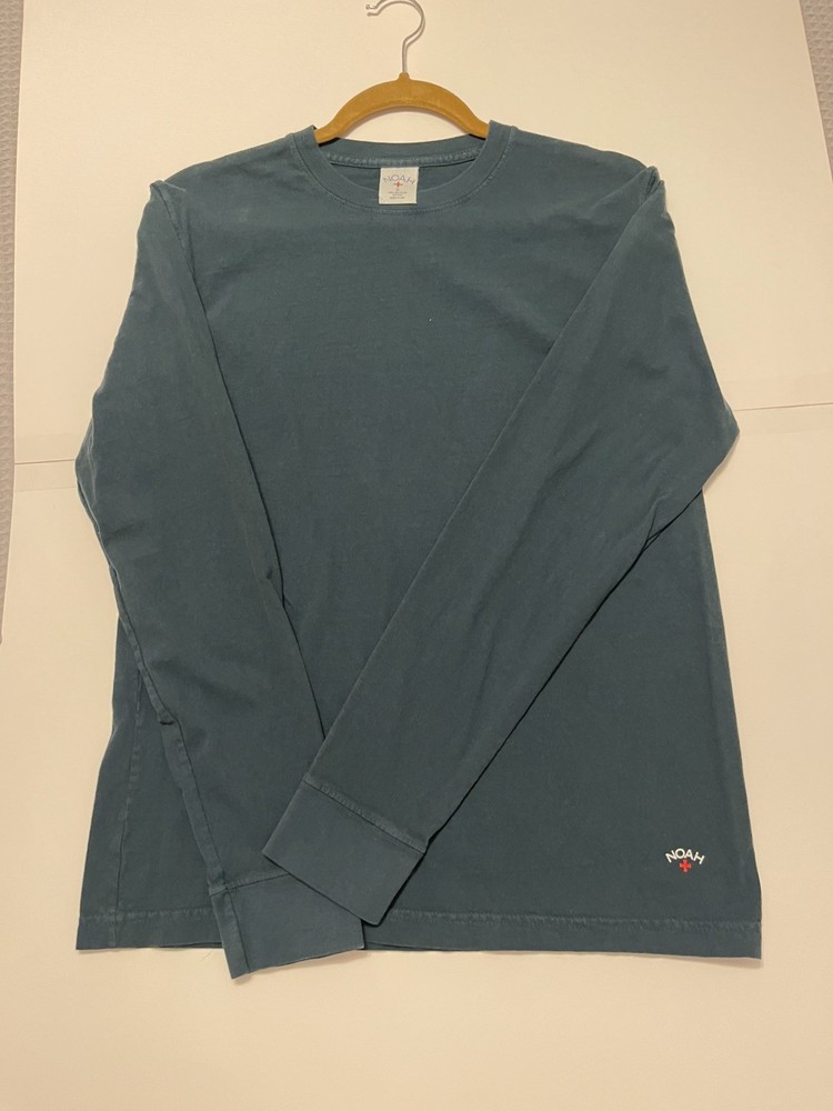 NOAH NYC Long Sleeve T-Shirt Mens S Slim, Teal Blue made in USA