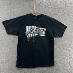 VINTAGE Avirex T Shirt Men Large Black Big Spellout Logo Street Hip Hop Casual