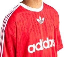 NEW MEN’S ADIDAS ORIGINALS TREFOIL POLY TEE SHIRT SIZE XL RED IM9458 Scarlet