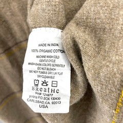 Prana Mens Brown Striped Ribbed Long Sleeve Shirt 100% Organic Cotton Size M