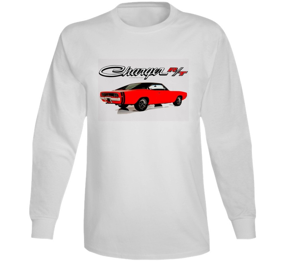 68 Charger Back View Muscle Car 440 Hemi Six Pack Classic Vintage Gift Long Slee