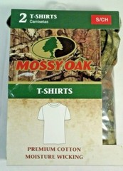 Mossy Oak Camo T shirts New Pack of 2 Assorted Colors Small 34-36 inch