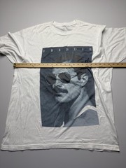Freddie Mercury Shirt Mens XL White Portrait Photo Graphic Tee Rock Band Music