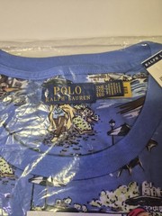 Polo Ralph Lauren Blue Polo Bear Paris Graphic T-Shirt Size 2XB New With Tag