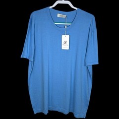 Collars & Co T-Shirt Mens 3XL Blue Cotton Silk Quiet Luxury Touch Lucca Tee NWT