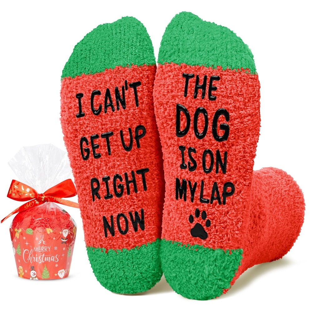 Funny Christmas Socks for Women – Holiday Dog Mom Socks, Secret Santa Christm…