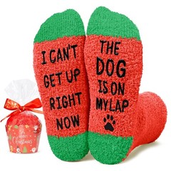Funny Christmas Socks for Women – Holiday Dog Mom Socks, Secret Santa Christm…