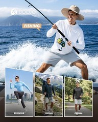 Long Sleeve Men’s Fishing Hoodies UV Protection UPF 50+ Outdoor Shirts for Men