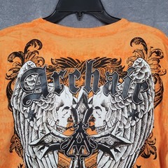 Mens Archaic Long Sleeve Cotton Shirt Death and Glory Size Medium