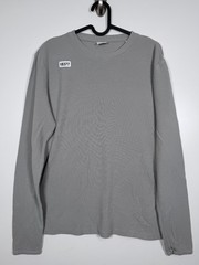 NN07 No Nationality Mens Thermal Waffle Knit Long Sleeve T Shirt Gray Sz S 21×25