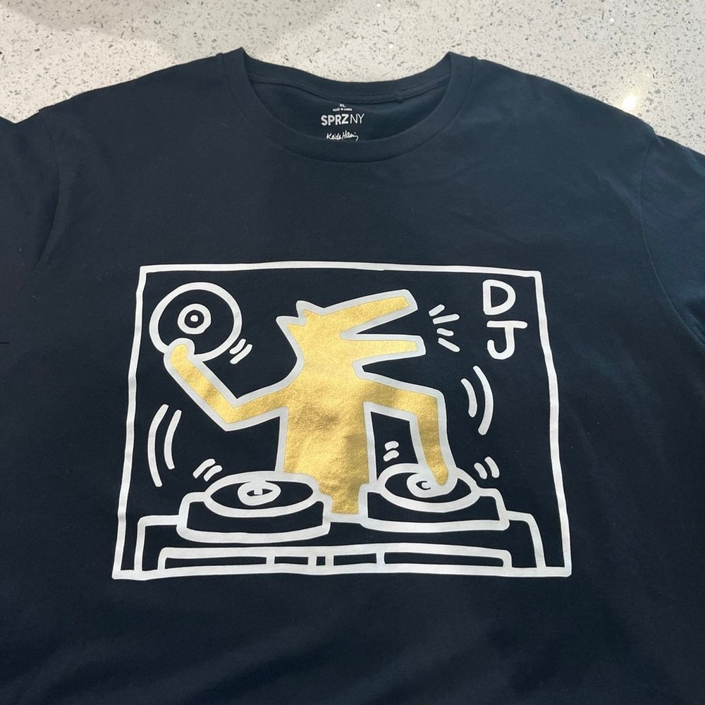 Remake Keith Haring Guggenheim museum black classic style T shirt NH13645