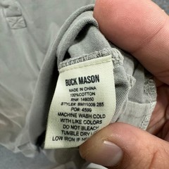 Buck Mason Henley Shirt Mens Medium Green Cotton Curved Hem Casual Tee Basic