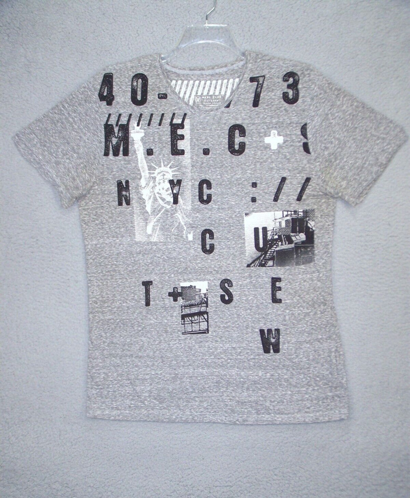 Marc Ecko Shirt Adult Large Gray Graphic Lightweight Classic Casual Outdoor Mens