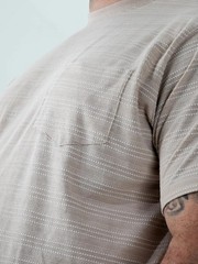 D555 Duke Big Mens Jacquard T-Shirt Stone Stripe 2XL 3XL 4XL 5XL 6XL (601919)