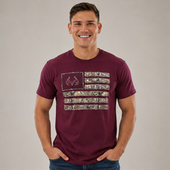 Realtree Men’s Burgandy Short Sleeve T-Shirt Small