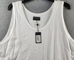Goodlife Sun Faded Slub Scallop Tank Men’s XXL White Solid Scoop Neck Pullover