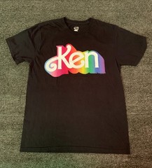 Barbie Ken Shirt Mens Medium Rainbow Retro Logo Mattel Kenough Movie Club Doll
