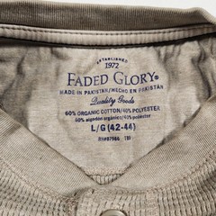 Faded Glory Henley Shirt Mens Large Waffle Knit Long Sleeve Outdoors Casual 90s