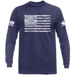 Distressed US Flag American Pride USA Patriot Patriotic Long Sleeve
