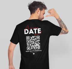 Funny Wanna Date Me QR Code Shirt Personalized Party Drinking Tee