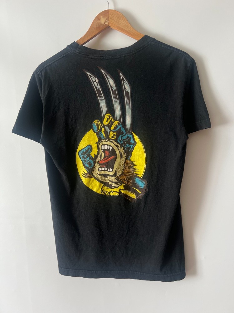 Santa Cruz x Marvel Wolverine T-Shirt Black Graphic Skate Tee – Size S