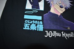 Jujutsu Kaisen Mens Satoru Gojo Multi-Portrait Kanji Puff Black T-Shirt New S-XL
