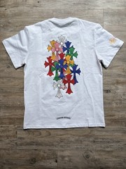 Chrome Hearts Men’s White Pocket Tee M Cotton Cross Logo Graphic Short Sleeve