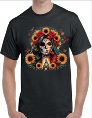 Sugar Skull Catrina Black Men’s T-Shirt Small To 3X-Large Style 4