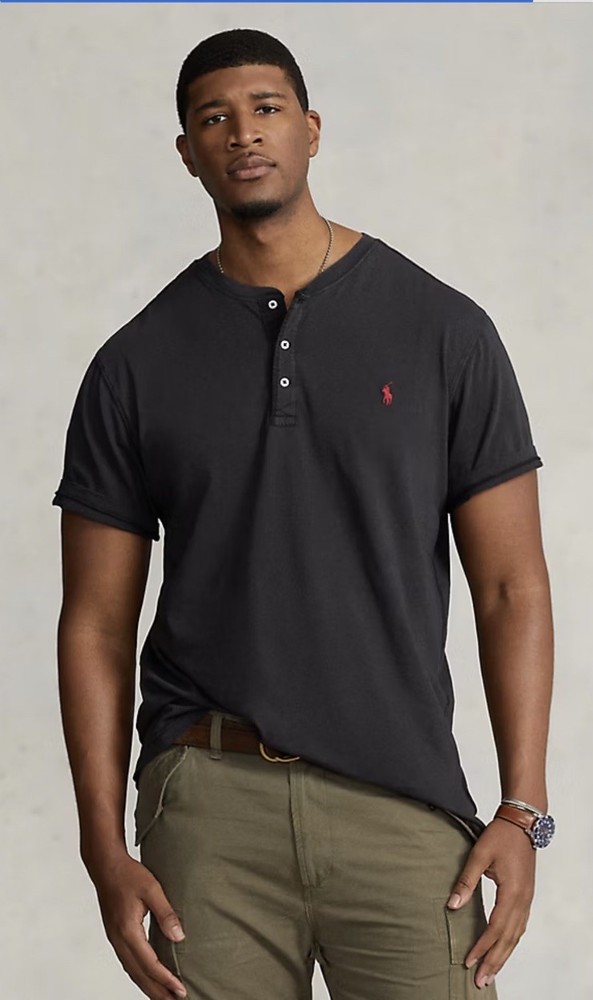 Polo Ralph Lauren Performance Men’s Black Henley T-Shirt – Size XL