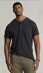 Polo Ralph Lauren Performance Men’s Black Henley T-Shirt – Size XL
