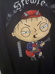 Devil Horned Rockn Stewie By Delta Pro Weight Men’s Black T-Shirt Size XL